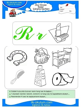 Çocuklar İçin R Sesi Çalışma Sayfaları 